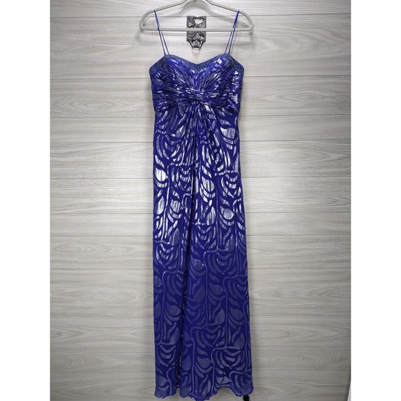 Aidan Mattox Dresses & Skirts - Aidan Mattox Blue Metallic Gown